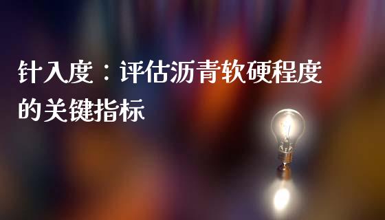 针入度：评估沥青软硬程度的关键指标_https://m.gongyisiwang.com_保险理财_第1张