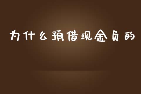 为什么预借现金负的_https://m.gongyisiwang.com_商业资讯_第1张