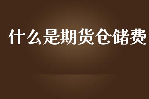 什么是期货仓储费_https://m.gongyisiwang.com_理财投资_第1张