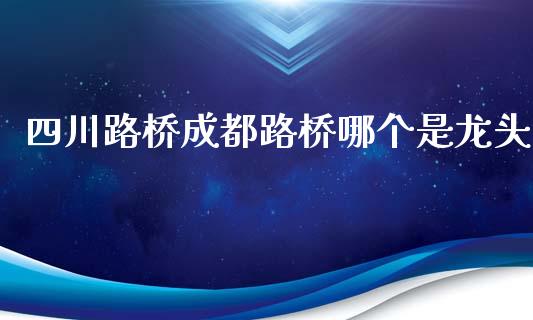 四川路桥成都路桥哪个是龙头_https://m.gongyisiwang.com_信托投资_第1张