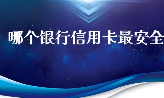 哪个银行信用卡最安全_https://m.gongyisiwang.com_保险理财_第1张