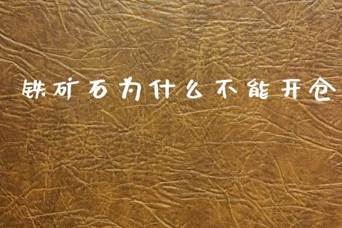 铁矿石为什么不能开仓_https://m.gongyisiwang.com_保险理财_第1张