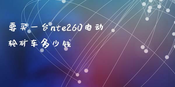 要买一台nte260电动轮矿车多少钱_https://m.gongyisiwang.com_保险理财_第1张