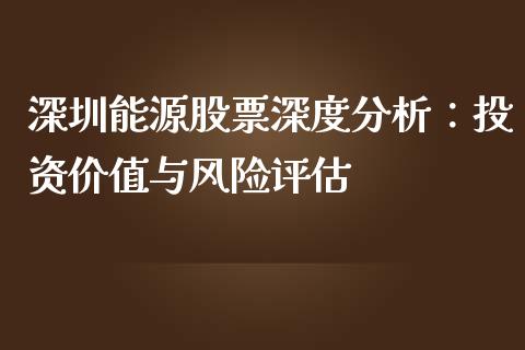 深圳能源股票深度分析：投资价值与风险评估_https://m.gongyisiwang.com_理财产品_第1张