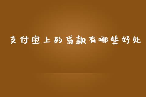 支付宝上的贷款有哪些好处_https://m.gongyisiwang.com_财经时评_第1张