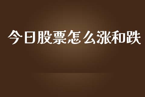 今日股票怎么涨和跌_https://m.gongyisiwang.com_财经咨询_第1张