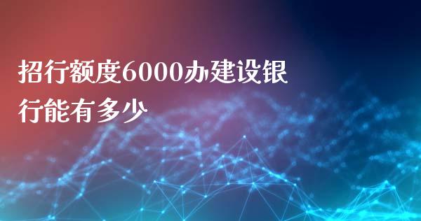 招行额度6000办建设银行能有多少_https://m.gongyisiwang.com_信托投资_第1张