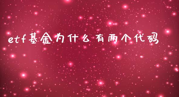 etf基金为什么有两个代码_https://m.gongyisiwang.com_债券咨询_第1张