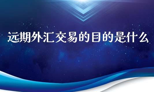 远期外汇交易的目的是什么_https://m.gongyisiwang.com_债券咨询_第1张