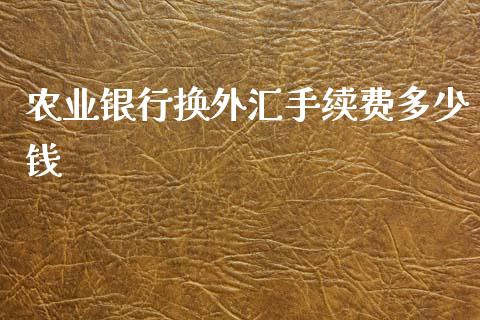 农业银行换外汇手续费多少钱_https://m.gongyisiwang.com_信托投资_第1张