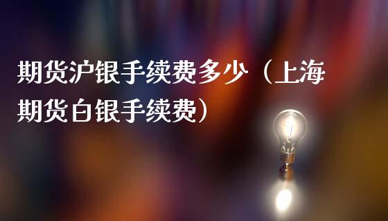 期货沪银手续费多少（上海期货白银手续费）_https://m.gongyisiwang.com_财经咨询_第1张