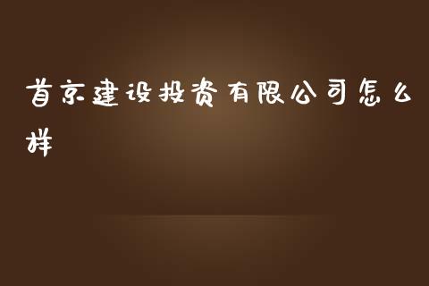 首京建设投资有限公司怎么样_https://m.gongyisiwang.com_理财投资_第1张