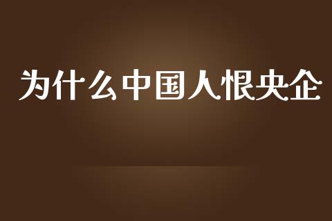 为什么中国人恨央企_https://m.gongyisiwang.com_商业资讯_第1张