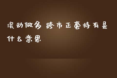 滚动做多 跨市正套持有是什么意思_https://m.gongyisiwang.com_商业资讯_第1张