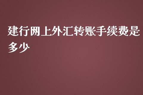 建行网上外汇转账手续费是多少_https://m.gongyisiwang.com_债券咨询_第1张