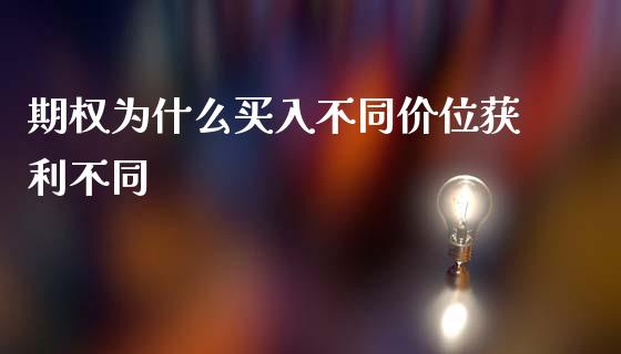 期权为什么买入不同价位获利不同_https://m.gongyisiwang.com_理财投资_第1张