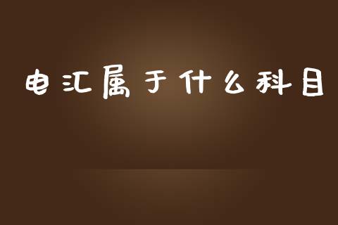 电汇属于什么科目_https://m.gongyisiwang.com_理财投资_第1张