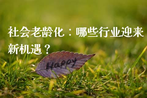 社会老龄化：哪些行业迎来新机遇？_https://m.gongyisiwang.com_债券咨询_第1张