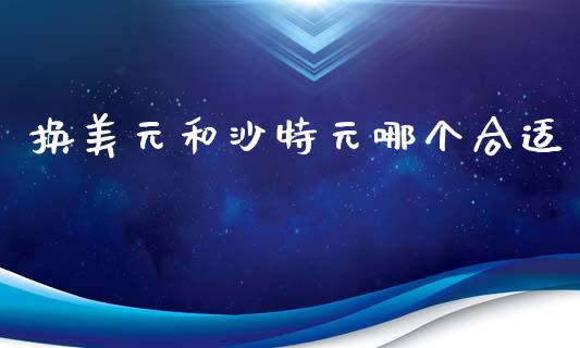 换美元和沙特元哪个合适_https://m.gongyisiwang.com_财经咨询_第1张