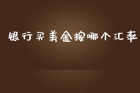 银行买美金按哪个汇率_https://m.gongyisiwang.com_信托投资_第1张