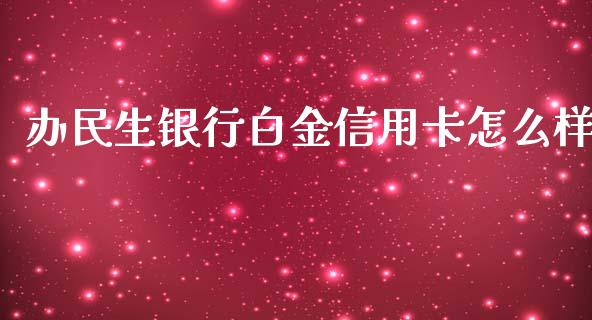 办民生银行白金信用卡怎么样_https://m.gongyisiwang.com_理财投资_第1张