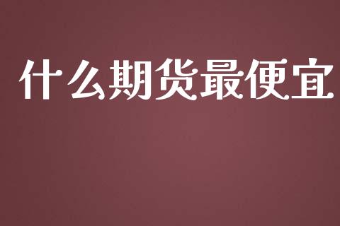 什么期货最便宜_https://m.gongyisiwang.com_债券咨询_第1张