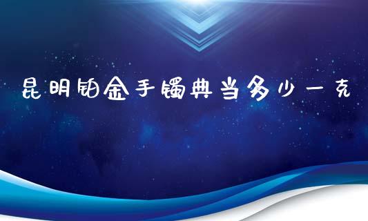 昆明铂金手镯典当多少一克_https://m.gongyisiwang.com_商业资讯_第1张