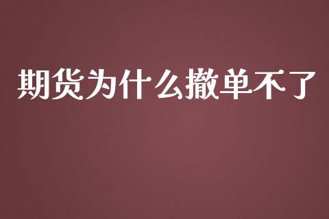 期货为什么撤单不了_https://m.gongyisiwang.com_信托投资_第1张