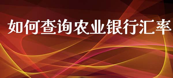 如何查询农业银行汇率_https://m.gongyisiwang.com_信托投资_第1张