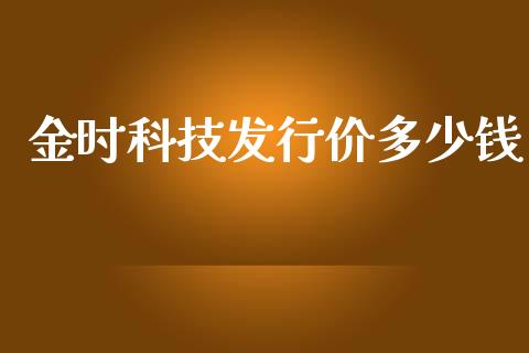 金时科技发行价多少钱_https://m.gongyisiwang.com_商业资讯_第1张