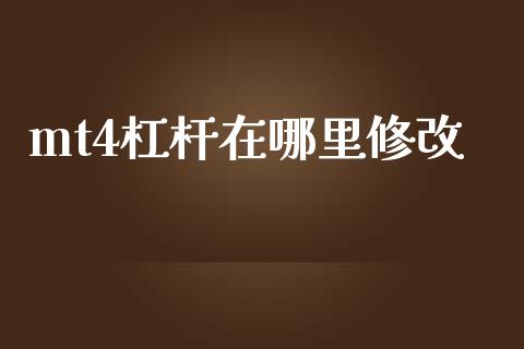 mt4杠杆在哪里修改_https://m.gongyisiwang.com_债券咨询_第1张