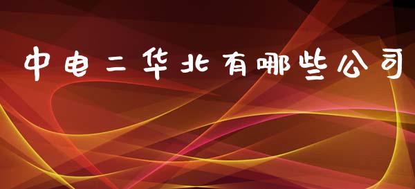 中电二华北有哪些公司_https://m.gongyisiwang.com_财经时评_第1张