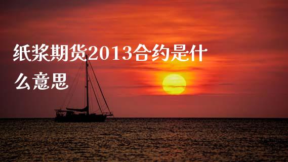 纸浆期货2013合约是什么意思_https://m.gongyisiwang.com_债券咨询_第1张