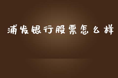 浦发银行股票怎么样_https://m.gongyisiwang.com_理财投资_第1张