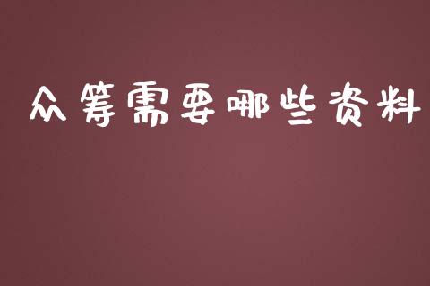 众筹需要哪些资料_https://m.gongyisiwang.com_商业资讯_第1张