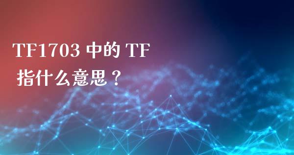 TF1703 中的 TF 指什么意思？_https://m.gongyisiwang.com_财经咨询_第1张