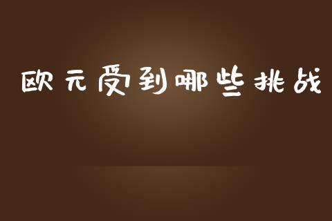 欧元受到哪些挑战_https://m.gongyisiwang.com_商业资讯_第1张