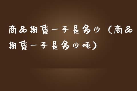 商品期货一手是多少（商品期货一手是多少吨）_https://m.gongyisiwang.com_财经时评_第1张