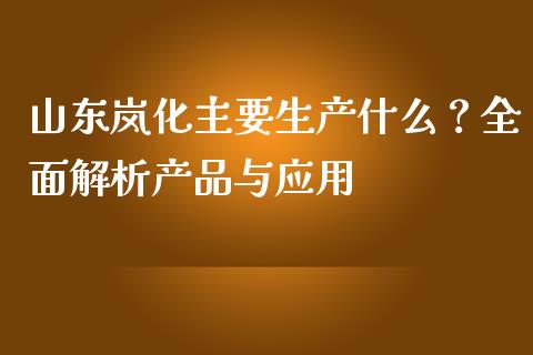 山东岚化主要生产什么？全面解析产品与应用_https://m.gongyisiwang.com_财经时评_第1张