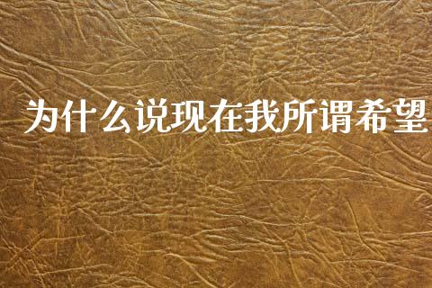为什么说现在我所谓希望_https://m.gongyisiwang.com_理财产品_第1张