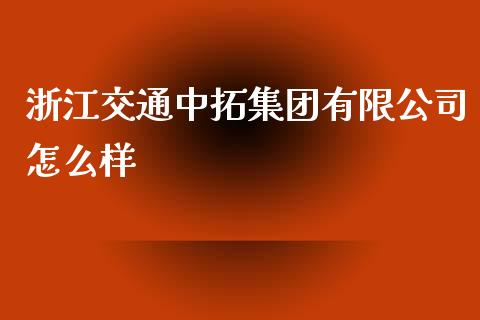 浙江交通中拓集团有限公司怎么样_https://m.gongyisiwang.com_财经时评_第1张