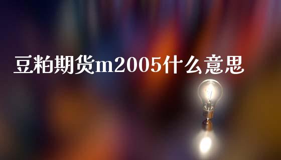 豆粕期货m2005什么意思_https://m.gongyisiwang.com_保险理财_第1张