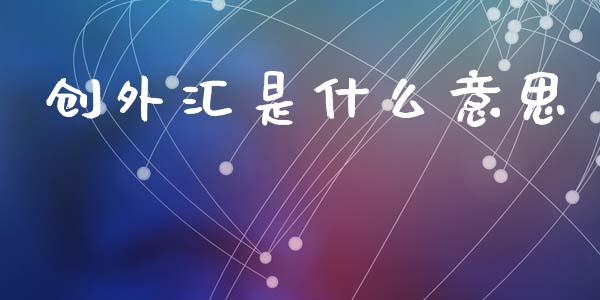 创外汇是什么意思_https://m.gongyisiwang.com_财经咨询_第1张