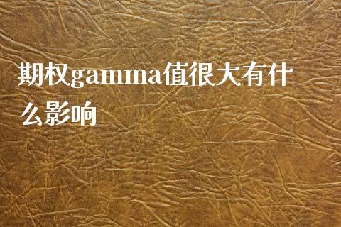 期权gamma值很大有什么影响_https://m.gongyisiwang.com_商业资讯_第1张