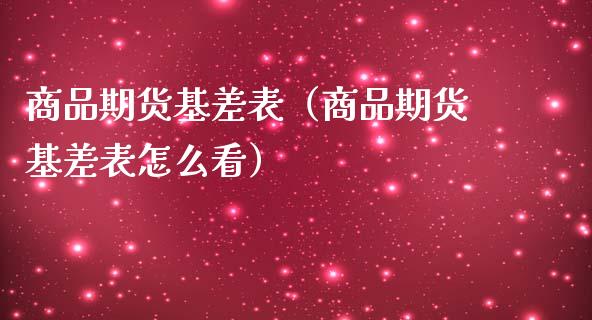 商品期货基差表（商品期货基差表怎么看）_https://m.gongyisiwang.com_财经咨询_第1张