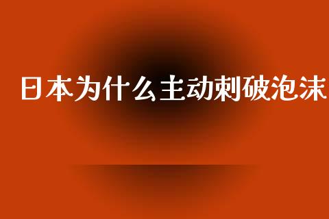 日本为什么主动刺破泡沫_https://m.gongyisiwang.com_信托投资_第1张