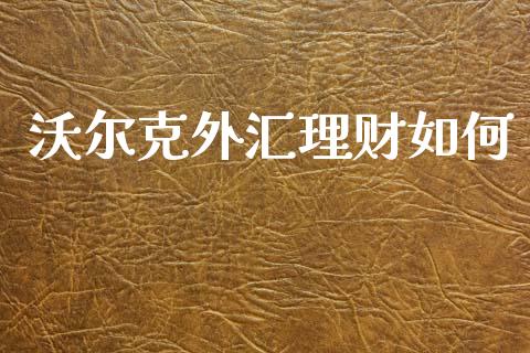 沃尔克外汇理财如何_https://m.gongyisiwang.com_债券咨询_第1张