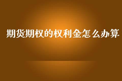 期货期权的权利金怎么办算_https://m.gongyisiwang.com_理财产品_第1张