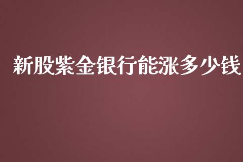 新股紫金银行能涨多少钱_https://m.gongyisiwang.com_财经时评_第1张