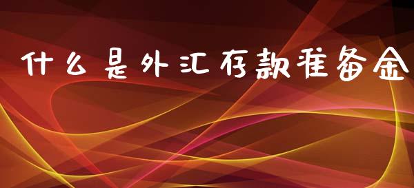 什么是外汇存款准备金_https://m.gongyisiwang.com_保险理财_第1张